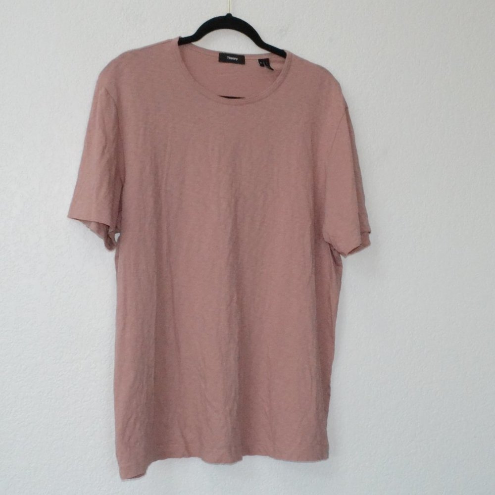 Theory Men’s Dusty Pink T-shirt 100% Cotton Size XL